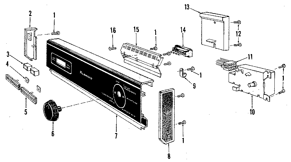 Kenmore 5871404180 console panel diagram