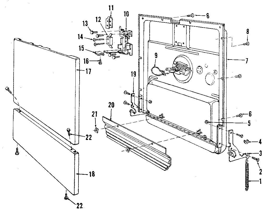 Kenmore 5871404180 door diagram