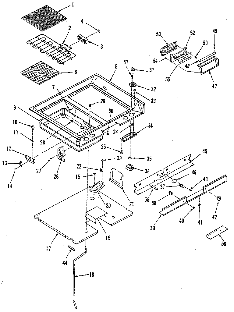 Kenmore 9114688813 main top section diagram