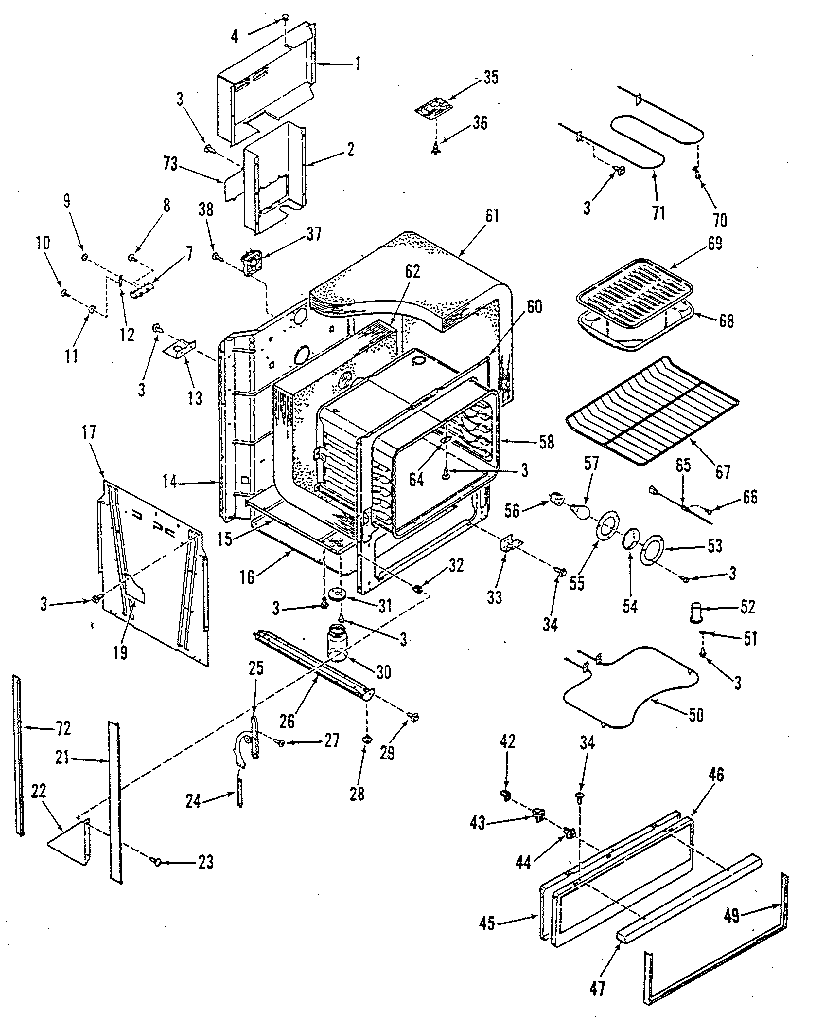 Kenmore 9114688813 oven body section diagram