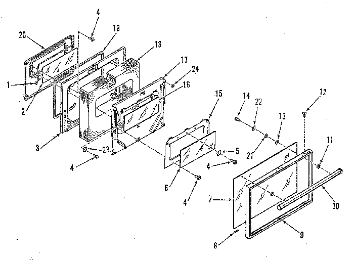 Kenmore 9114688813 oven door section diagram