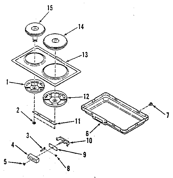 Kenmore 9114688813 electric hob element module kit 4998530/4998630 diagram