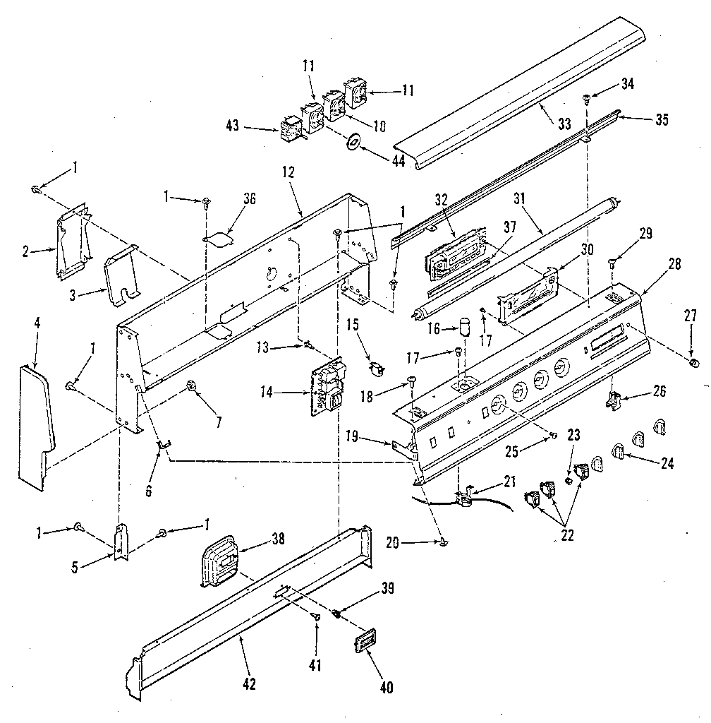 Kenmore 9119598810 backguard section diagram