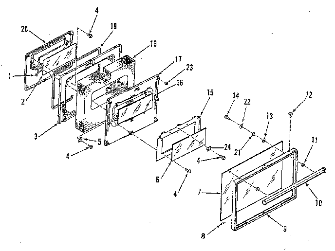 Kenmore 9119598810 oven door section diagram
