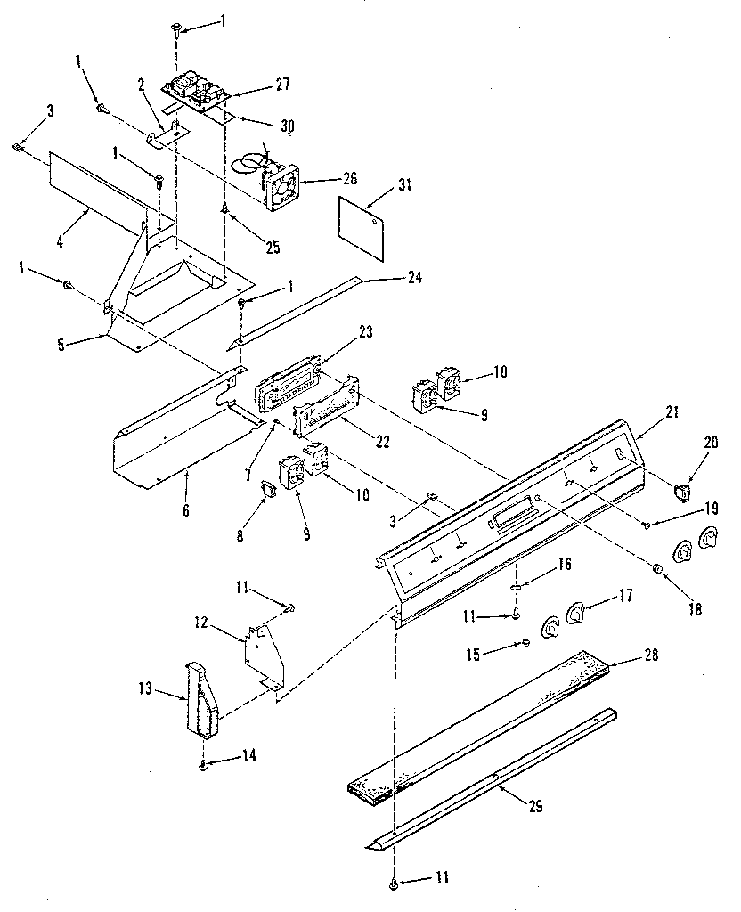 Kenmore 9114558813 control section diagram