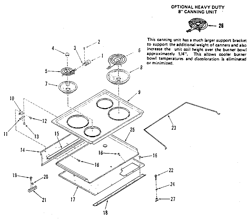 Kenmore 9114558813 main top section diagram