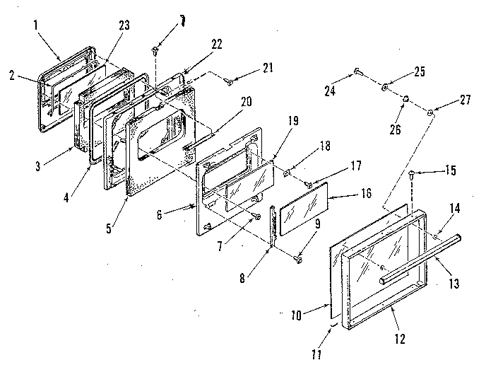Kenmore 2783138815 oven door section diagram
