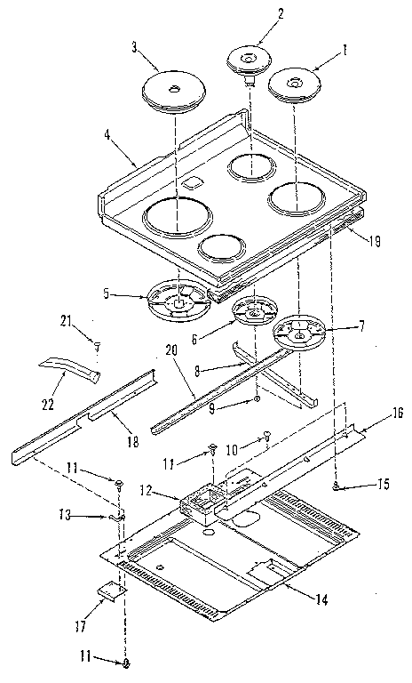Kenmore 9119398791 main top section diagram