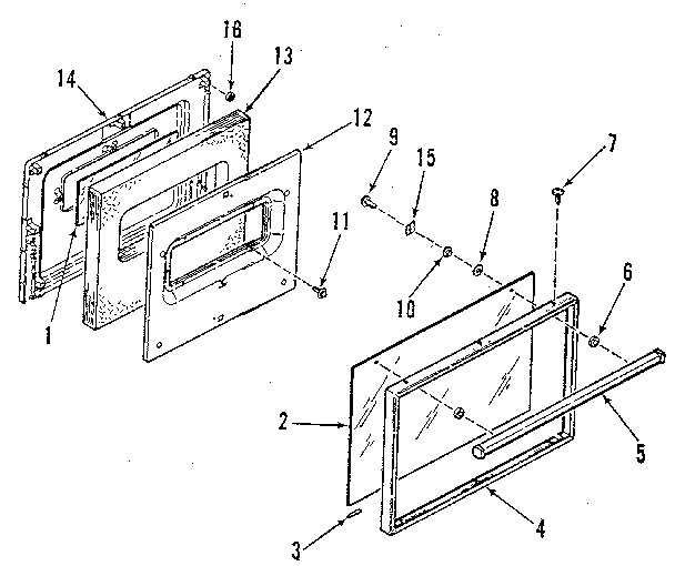 Kenmore 9117198812 oven door section diagram
