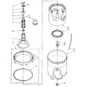 Kenmore 11082873310 agitator, basket and tub diagram
