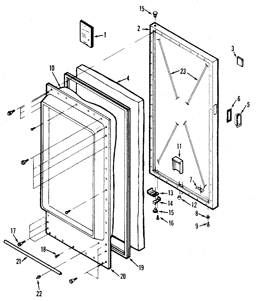 Kenmore 2538290510 door diagram