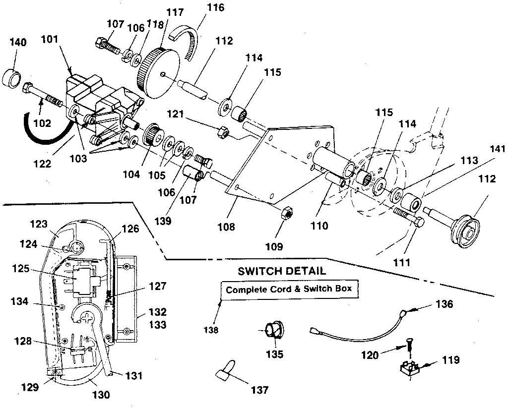 Aircap SNOW CHAMP 8421 motor & switch diagram