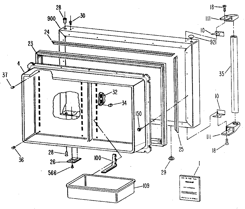 Kenmore 3638785781 freezer door diagram