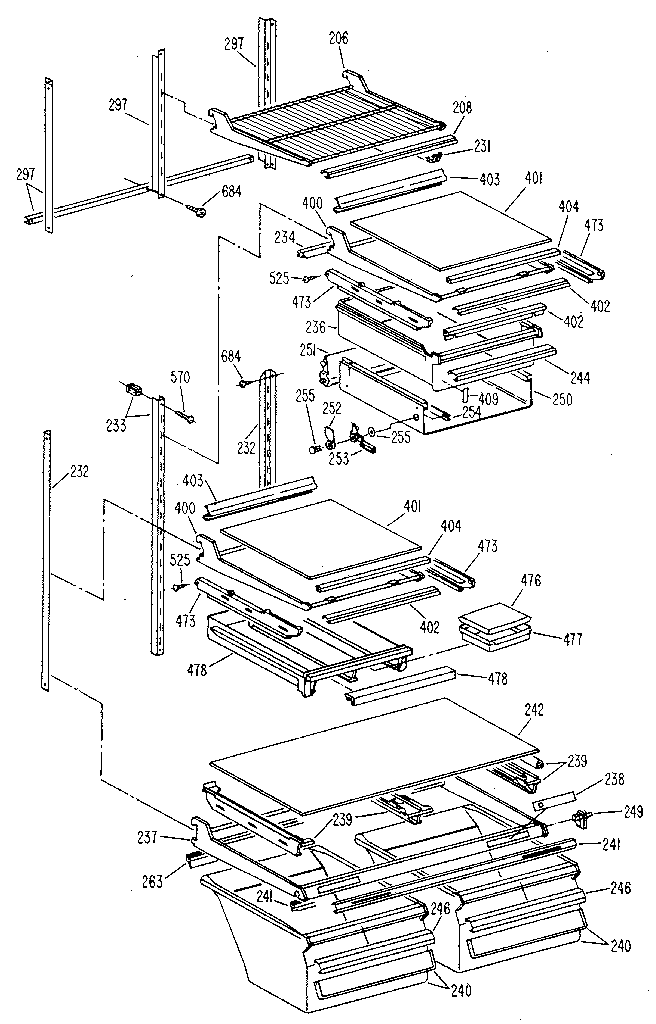 Kenmore 3638785781 shelf diagram