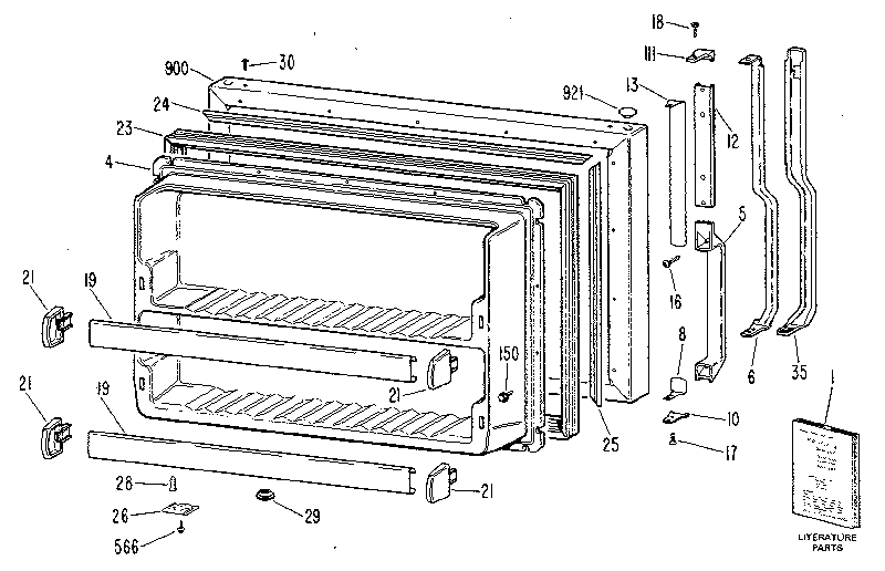 Kenmore 3638751581 freezer door diagram