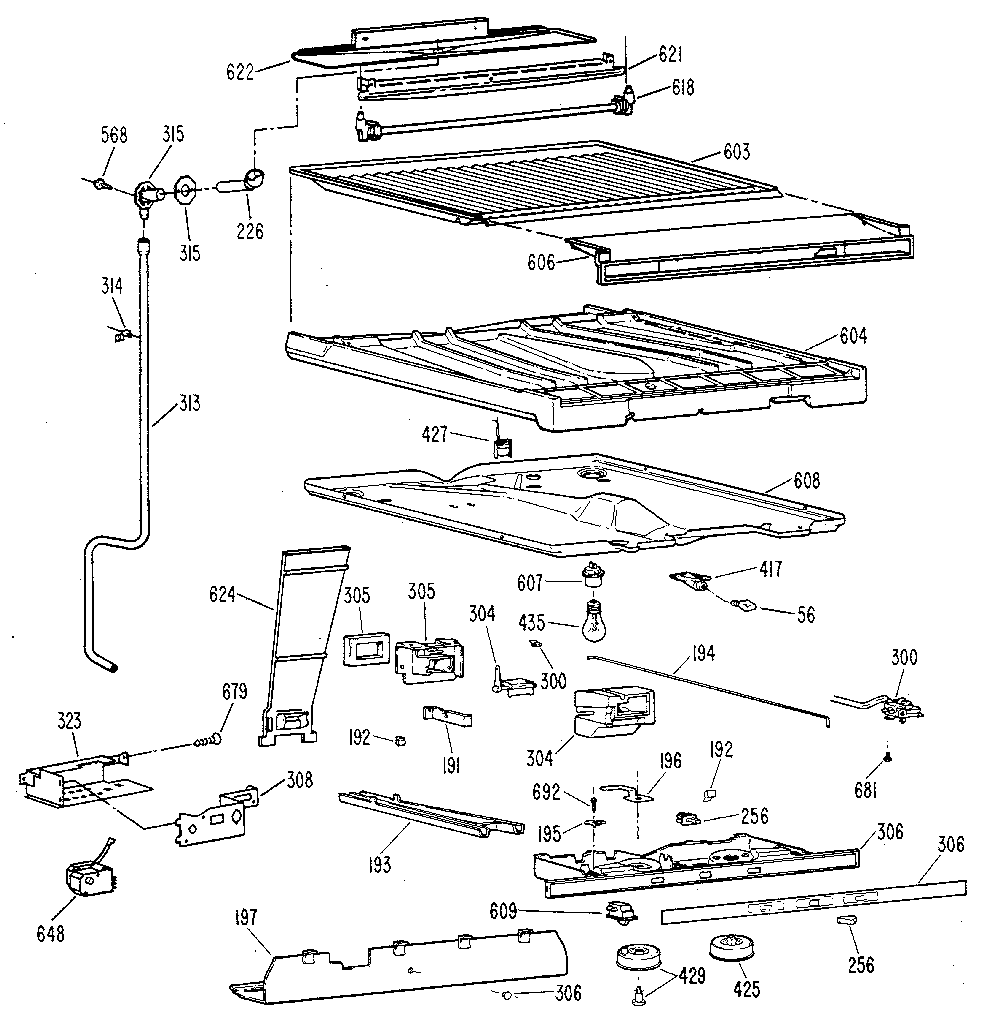 Kenmore 3638799610 compartment separator diagram