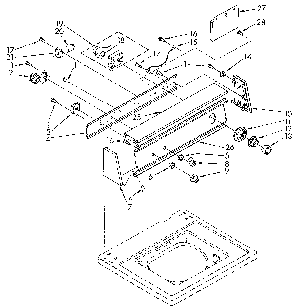 Kenmore 11082872610 console diagram
