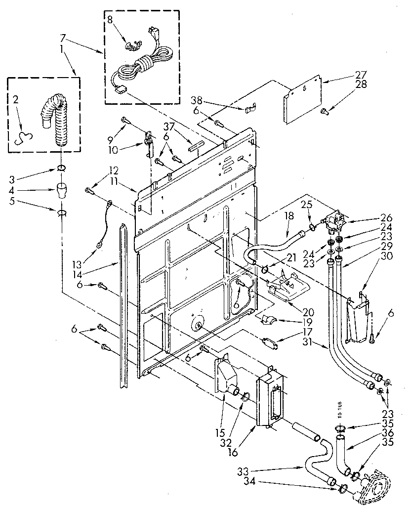 Kenmore 11082870710 rear panel diagram