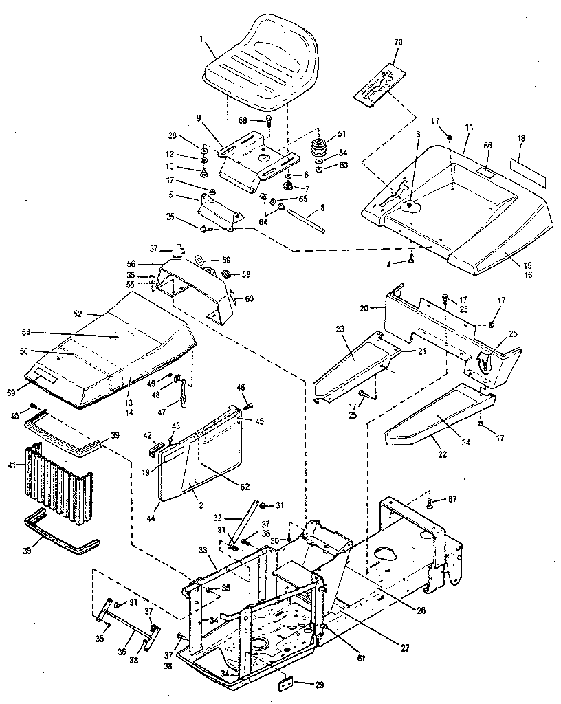 Troybilt 3114GR body work and trim diagram