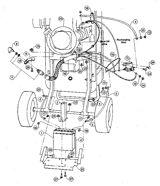 Troybilt SUPER TOMAHAWK 8HP 5hp tecumseh electric start system diagram