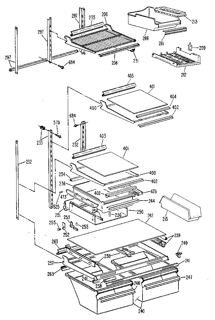 Kenmore 3638699680 shelf diagram