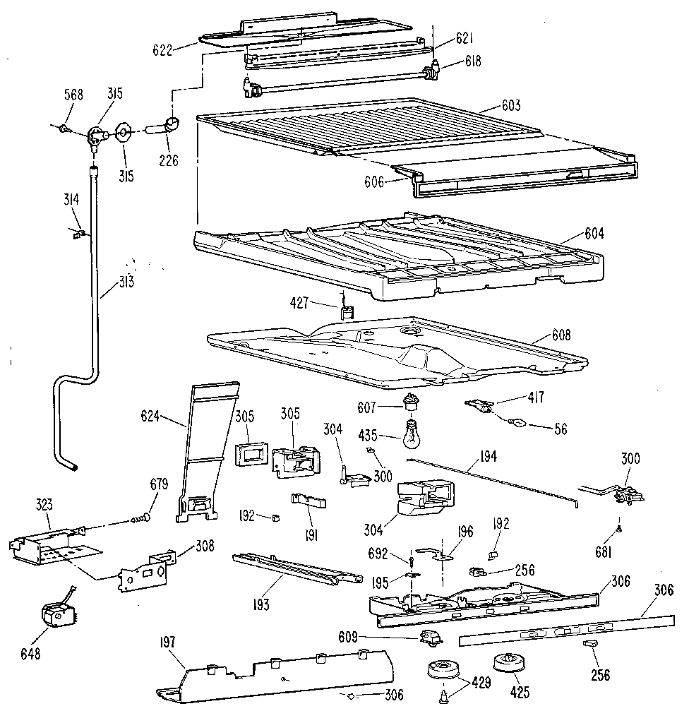 Kenmore 3638699680 compartment separator diagram