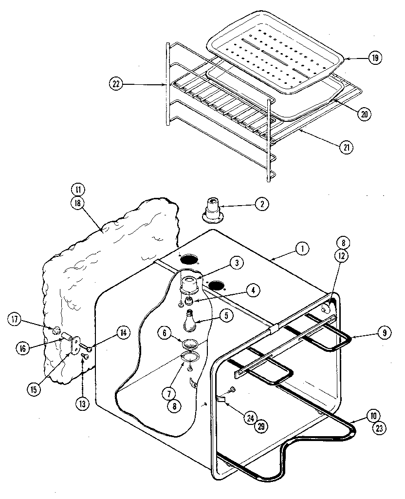 Kenmore 62921239 oven liner diagram