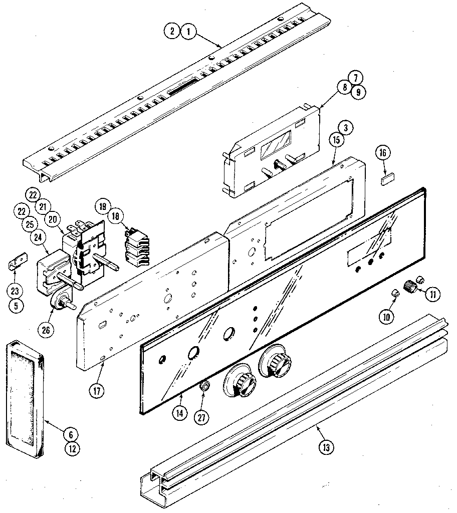 Kenmore 62921238 control panel diagram