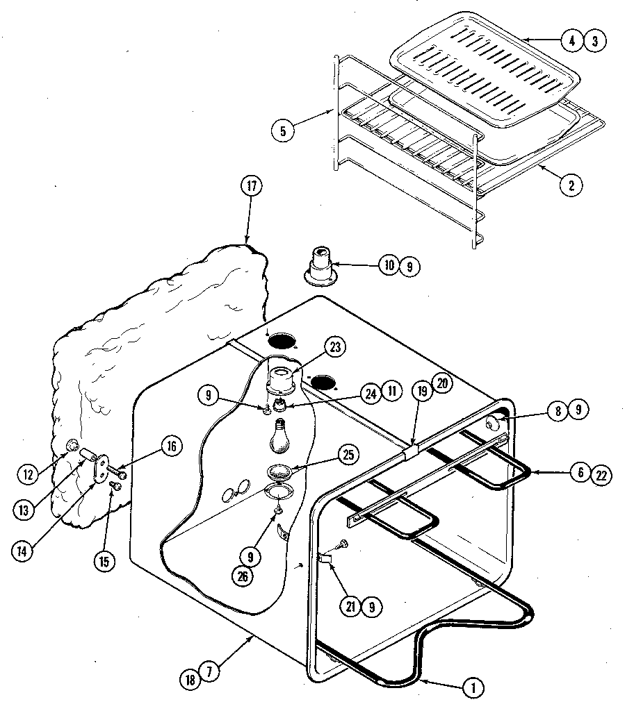 Kenmore 62921238 oven liner diagram