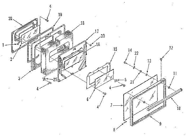 Kenmore 2784558814 oven door section diagram