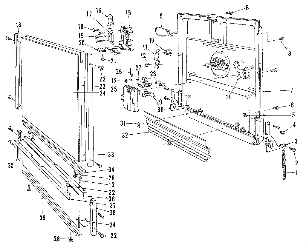 Kenmore 5871469080 door diagram