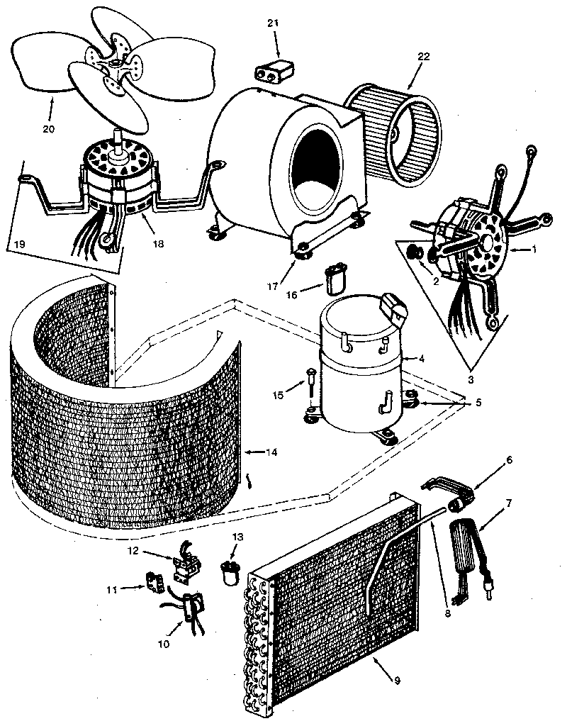 ICP NPADE36AB01 functional replacement parts diagram