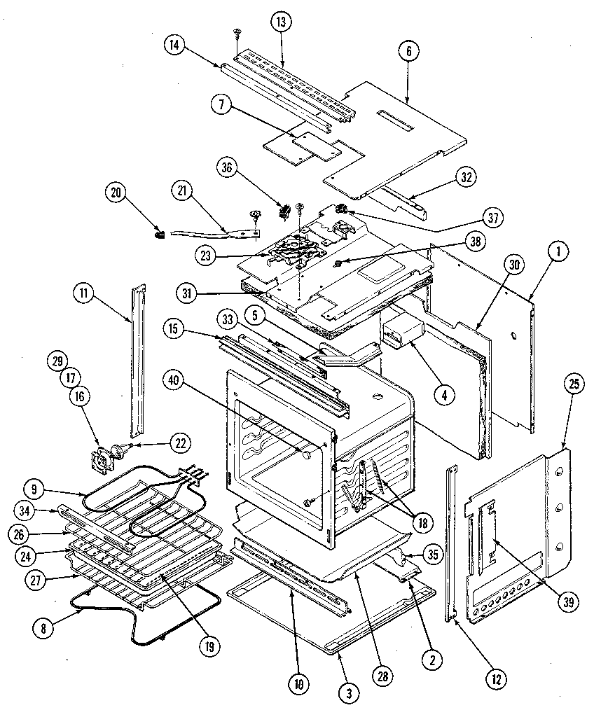 Kenmore 62921136 basic body diagram