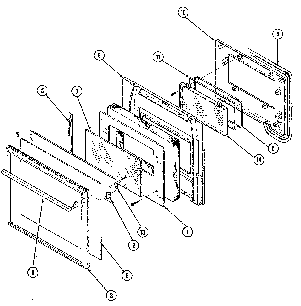 Kenmore 62921137 upper door diagram