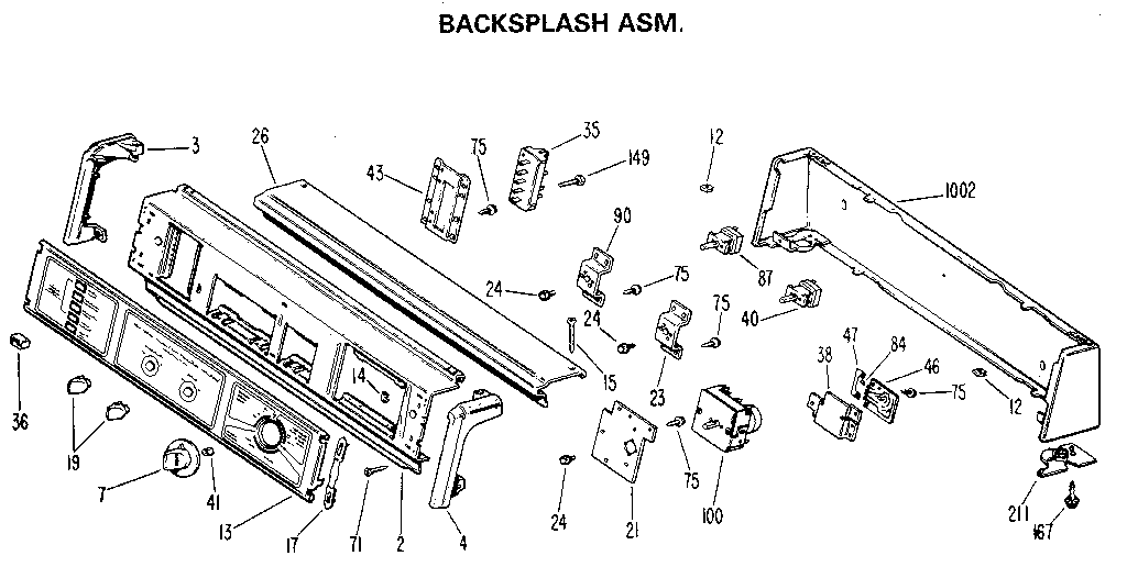 GE DDG8280GEL backsplash diagram