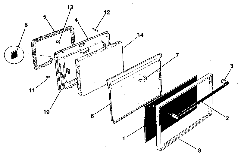 Kenmore 7919338981 oven door diagram