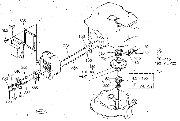 Kubota W5021-SC rocker arm - camshaft diagram
