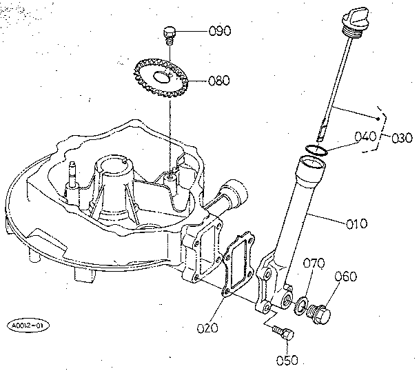 Kubota W5021-SC oil filler pipe diagram