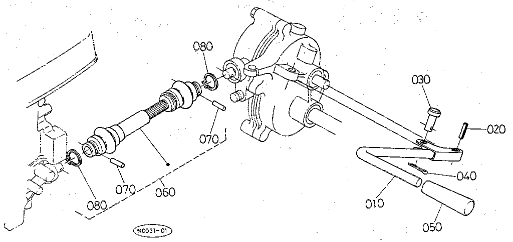 Kubota W5021-SC change lever - joint diagram