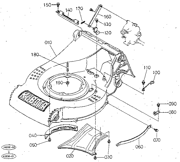 Kubota W5021-SC cutter housing diagram