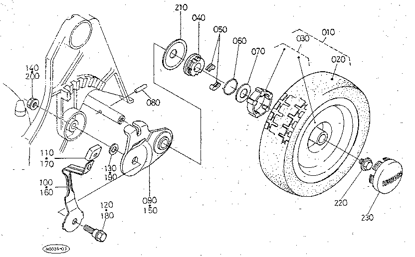Kubota W5021-SC rear wheel (8x2.0) diagram
