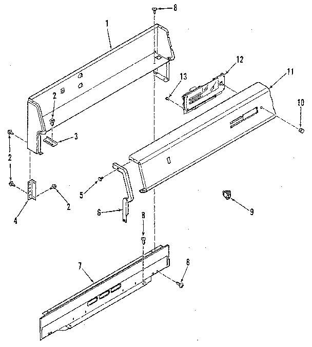 Kenmore 9117188813 backguard section diagram