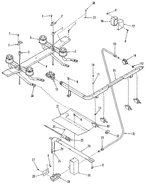 Kenmore 9117278813 burner section diagram