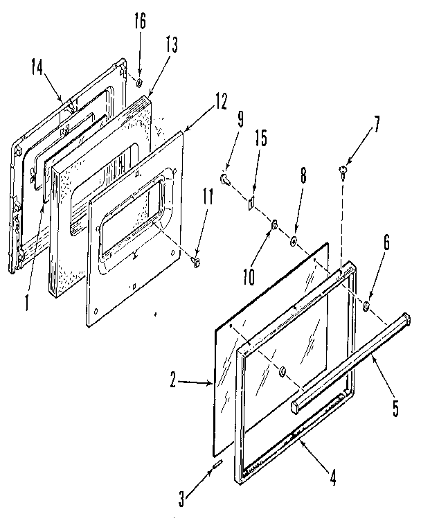 Kenmore 9117278813 oven door section diagram