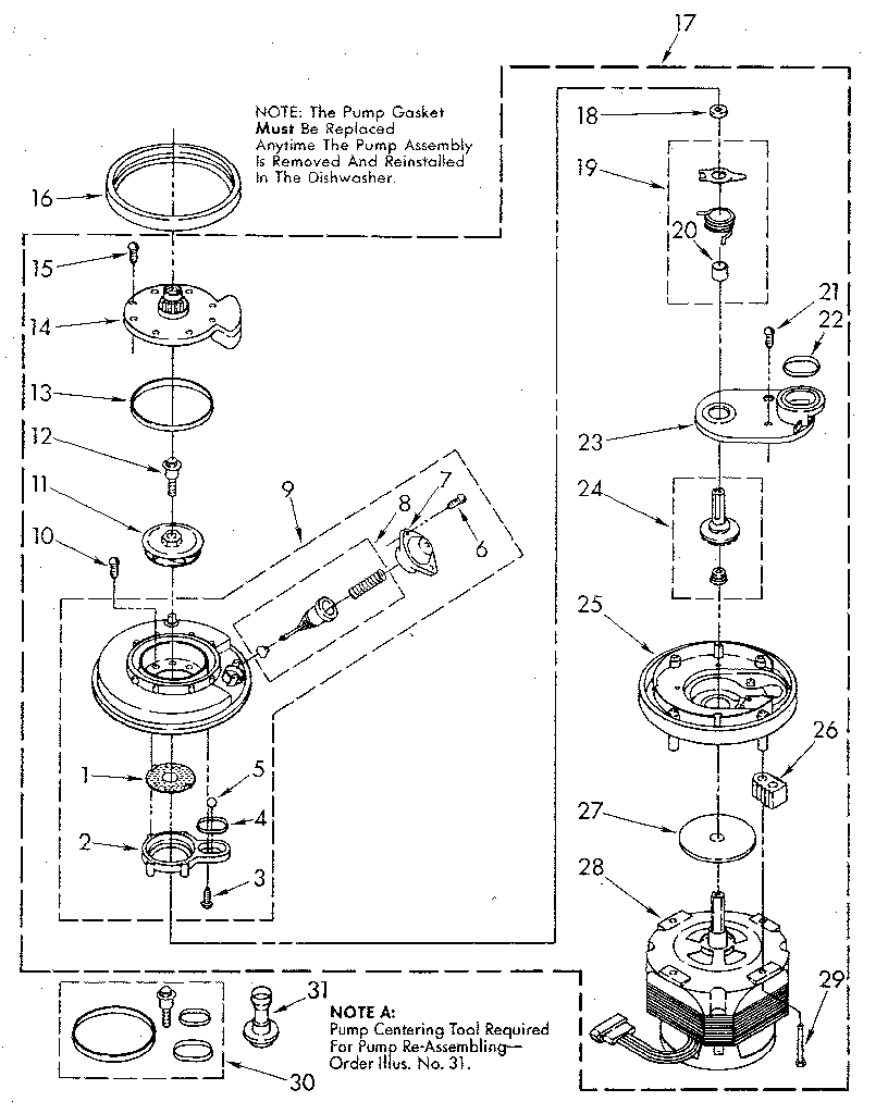 Kenmore 6651698180 pump and motor diagram
