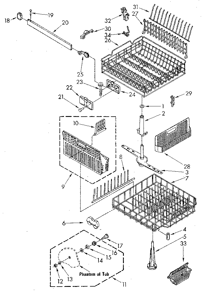 Kenmore 6651698180 dishrack diagram