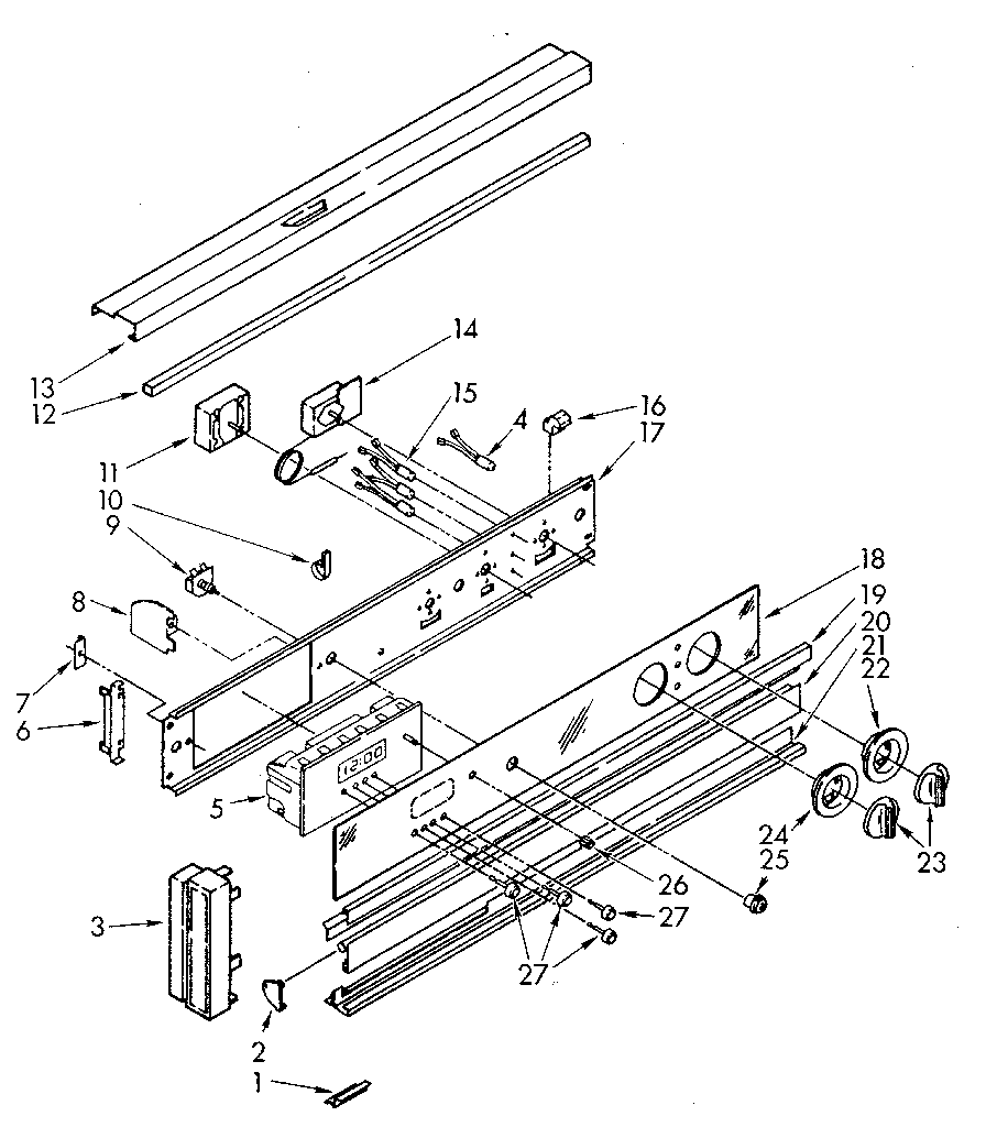 Kenmore 6654098910 control panel diagram