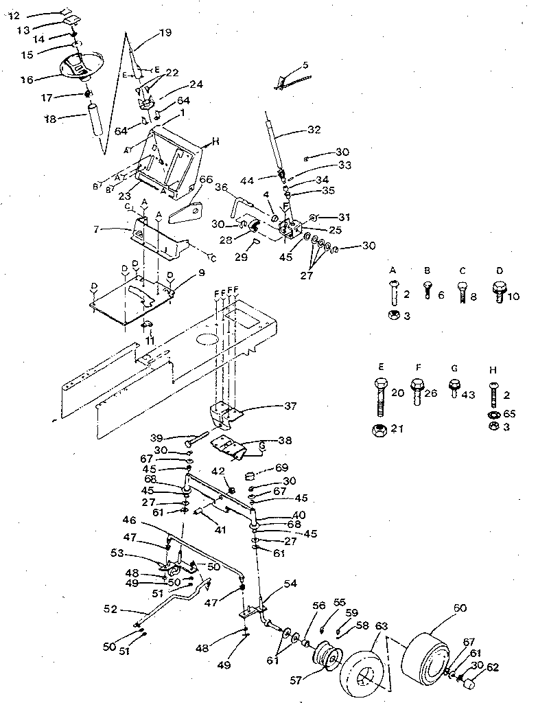 Craftsman 917254620 steering and front axle diagram