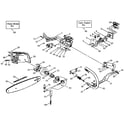 Poulan PRO-325 handle/chain and guide bar diagram