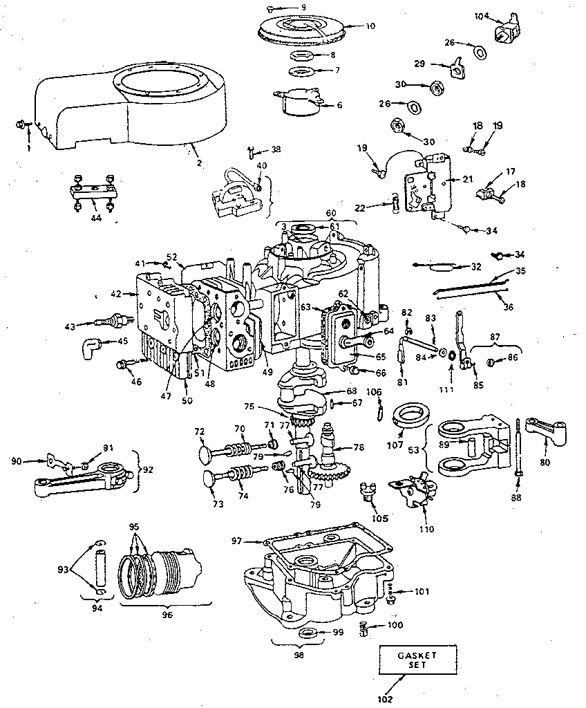 Craftsman 917254670 cylinder block group diagram